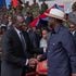 President William Ruto and Azimio leader Raila Odinga at the Ulinzi Sports Complex in Nairobi on April 20, 2024.